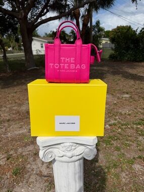 Marc Jacobs Hot Pink Mini 'The Tote Bag' Leather Tote